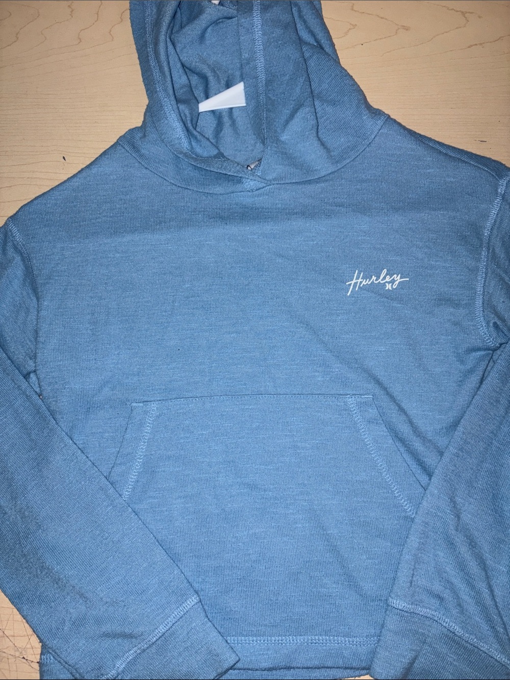 Hurley Light Blue Pullover Hoodie with Script Logo